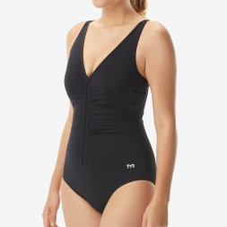 Купальник утягивающий TYR Solid V-Neck Zip Controlfit
